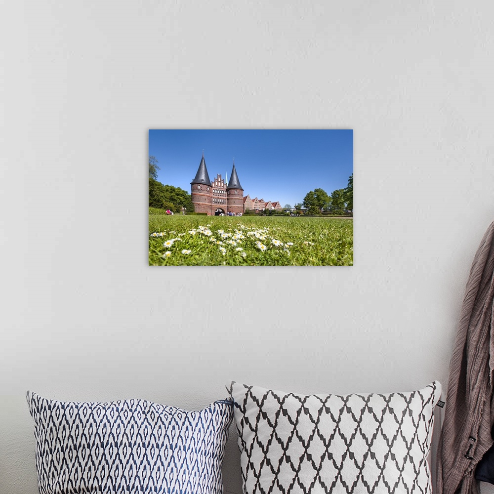 A bohemian room featuring Holstentor, Lubeck, Baltic coast, Schleswig-Holstein, Germany.