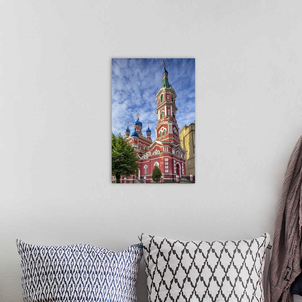 A bohemian room featuring Holy Trinity Orthodox Church, Riga, Latvia, Northern Europe,.