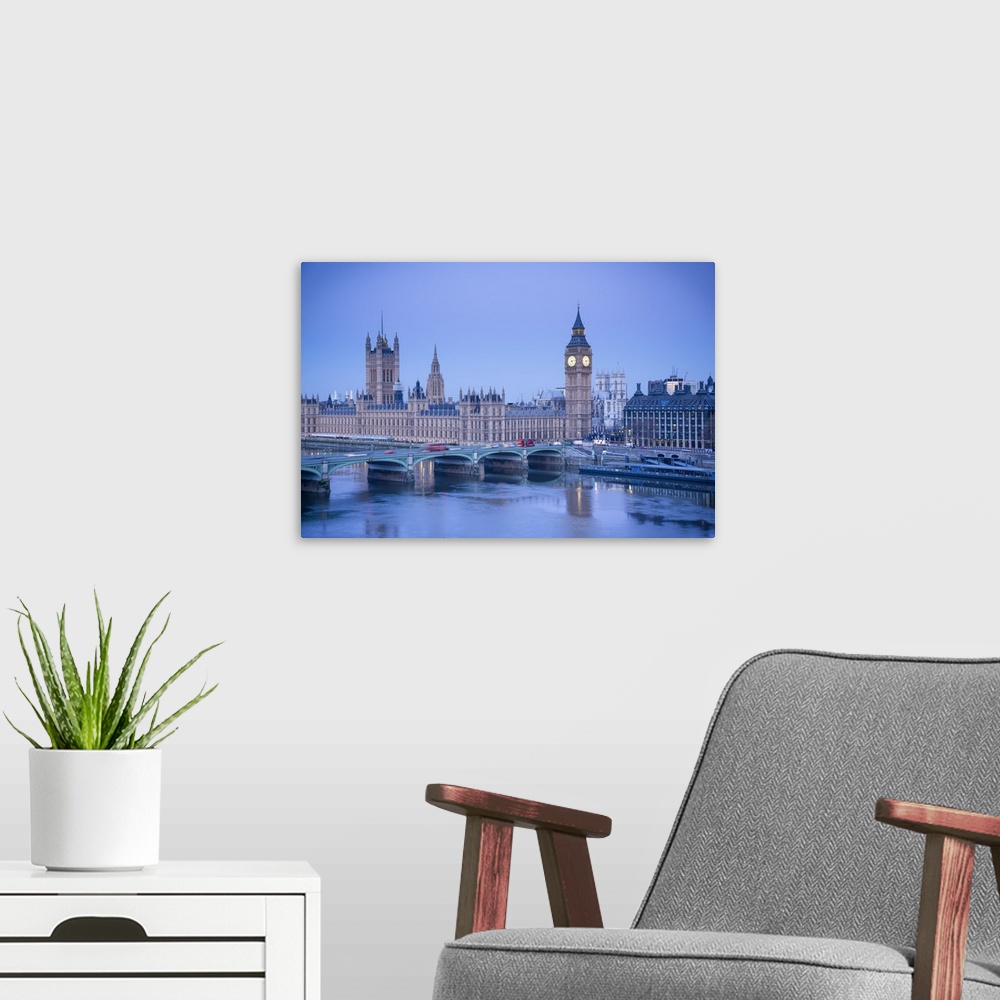 A modern room featuring Houses of Parliament, London, England, UK