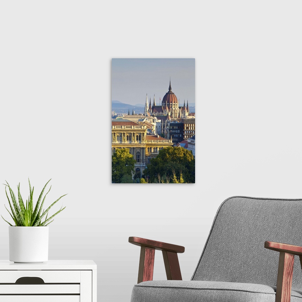 A modern room featuring Hungarian Parliament Building, Budapest, Hungary