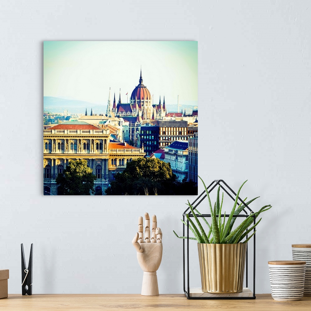 A bohemian room featuring Hungarian Parliament Building, Budapest, Hungary