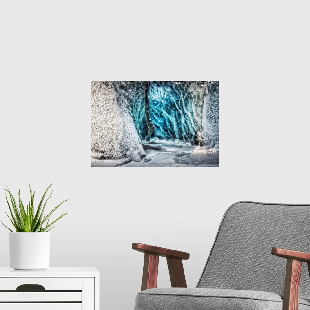 A modern room featuring Ice Details From An Iceberg Off Eastern Spitsbergen Coast, Svalbard