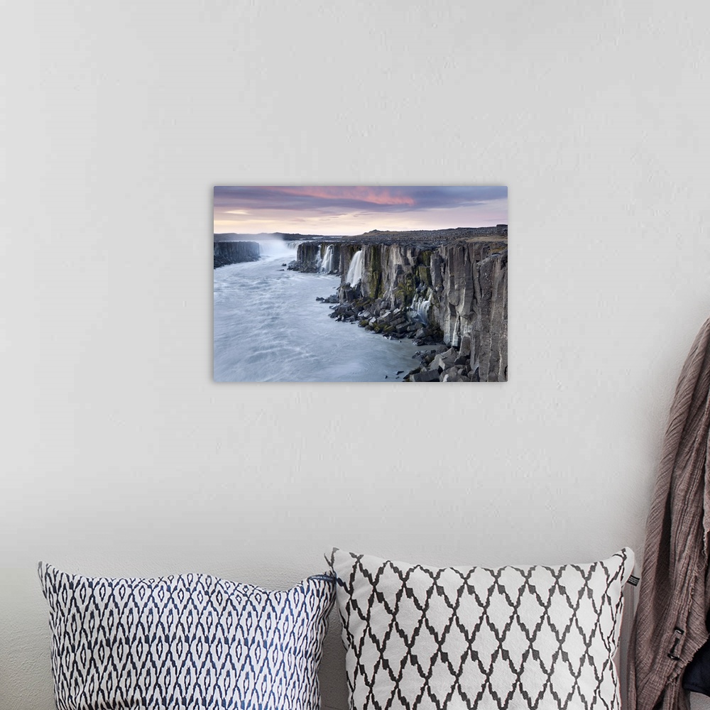 A bohemian room featuring Iceland , Northeast Iceland , Selfoss waterfall at sunrise