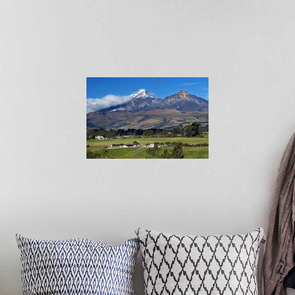A bohemian room featuring Illiniza Volcanic Mountains, South Of Quito, Referred To As Illiniza South And Illiniza North, Il...