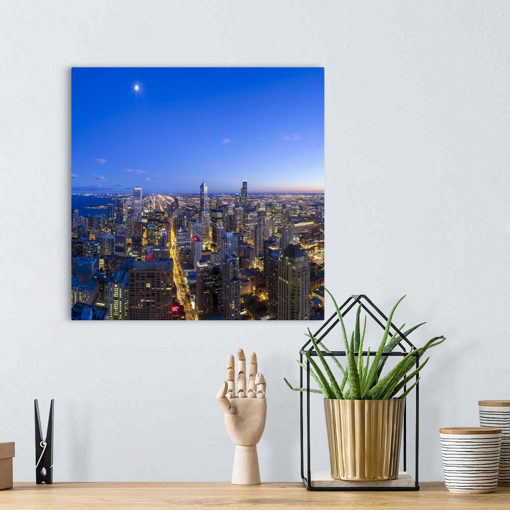A bohemian room featuring United States of America, Illinois, Chicago, Downtown City Skyline