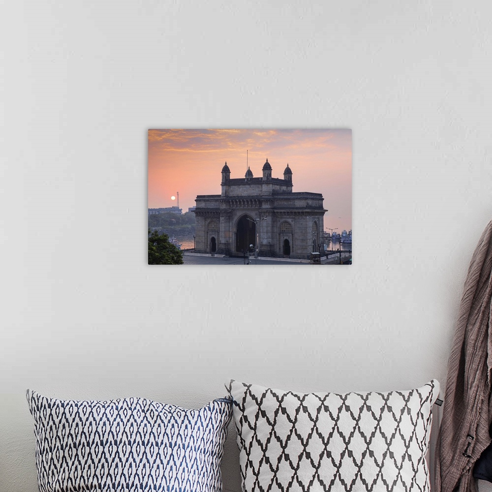 A bohemian room featuring India, Maharashtra, Mumbai, View of Gateway of India.