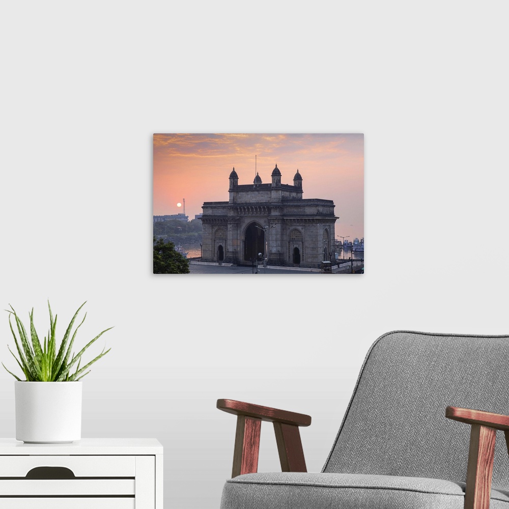 A modern room featuring India, Maharashtra, Mumbai, View of Gateway of India.