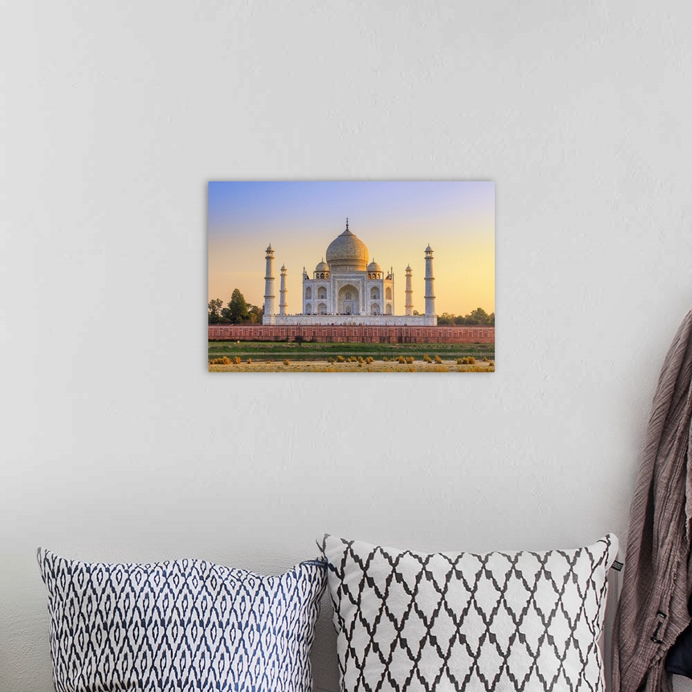 A bohemian room featuring India, Taj Mahal Memorial At Sunset
