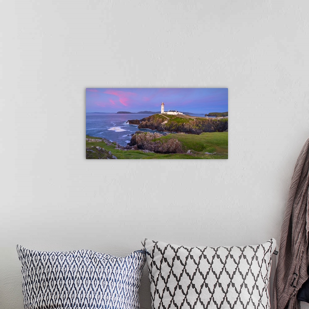 A bohemian room featuring Ireland, Co.Donegal, Fanad, Fanad lighthouse at dusk