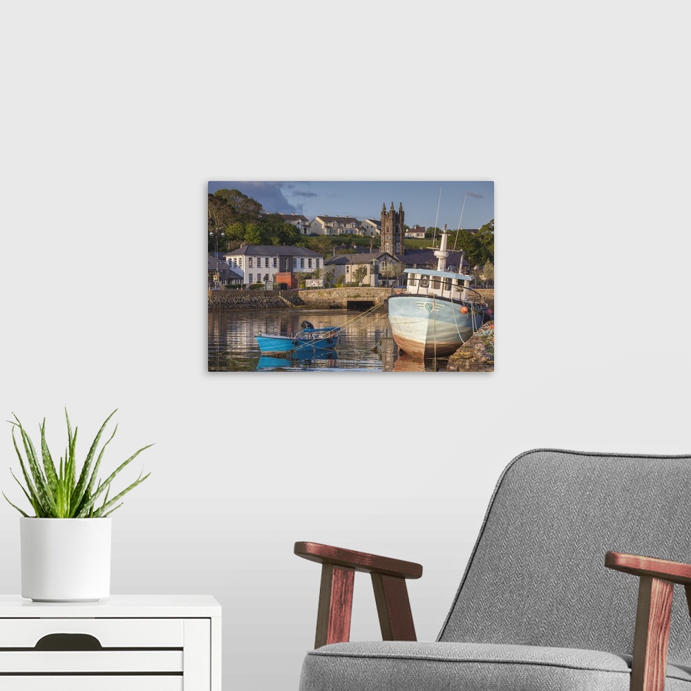 A modern room featuring Ireland, County Cork, Bantry, harbor view, sunset.