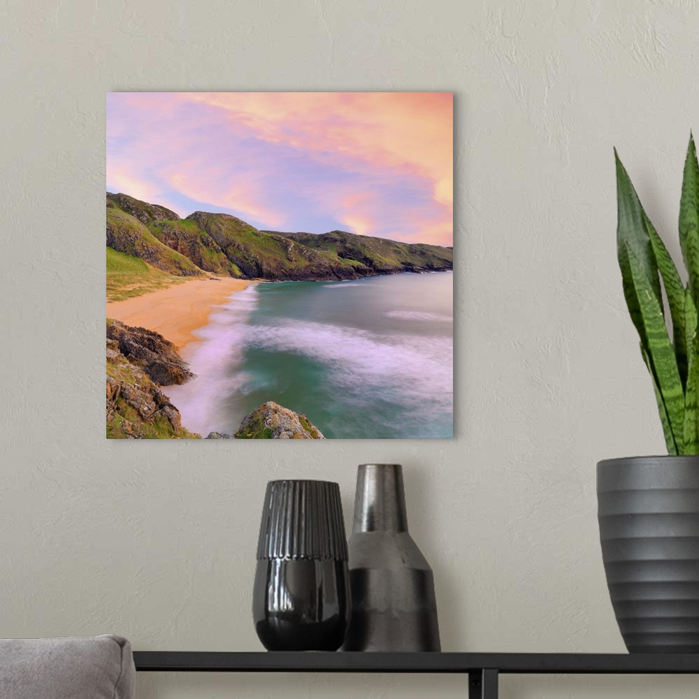 A modern room featuring Ireland, County Donegal, Rosguil, Boyeeghter Bay.