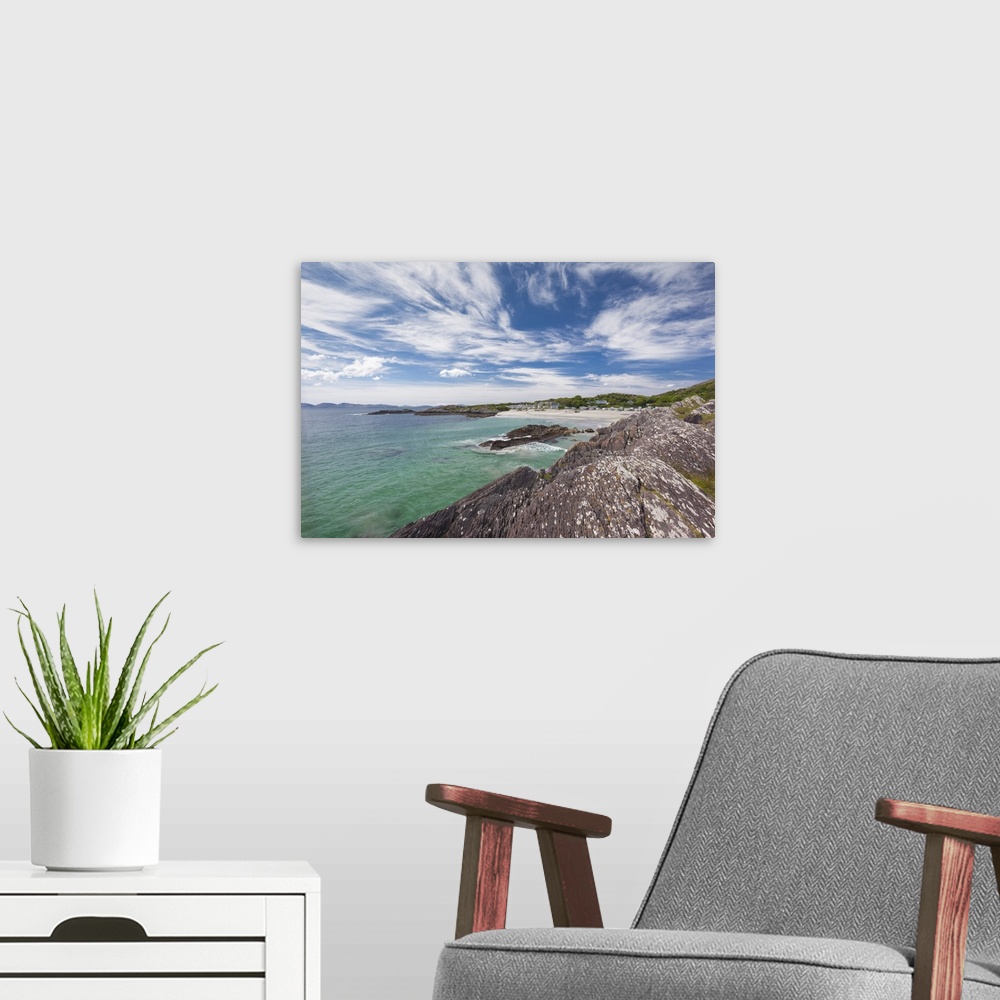 A modern room featuring Ireland, County Kerry, Ring of Kerry, Castlecove, Castlecove Beach.