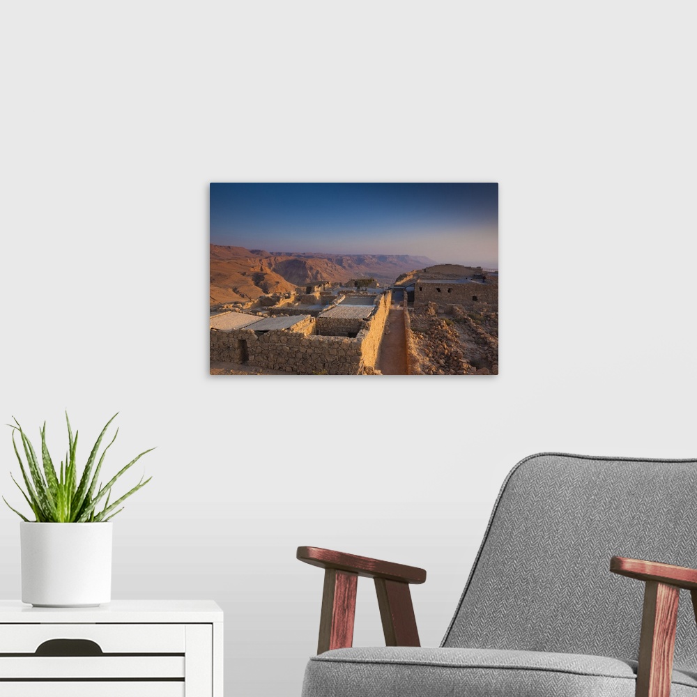 A modern room featuring Israel, Dead Sea, Masada, dawn view of the Masada Plateau