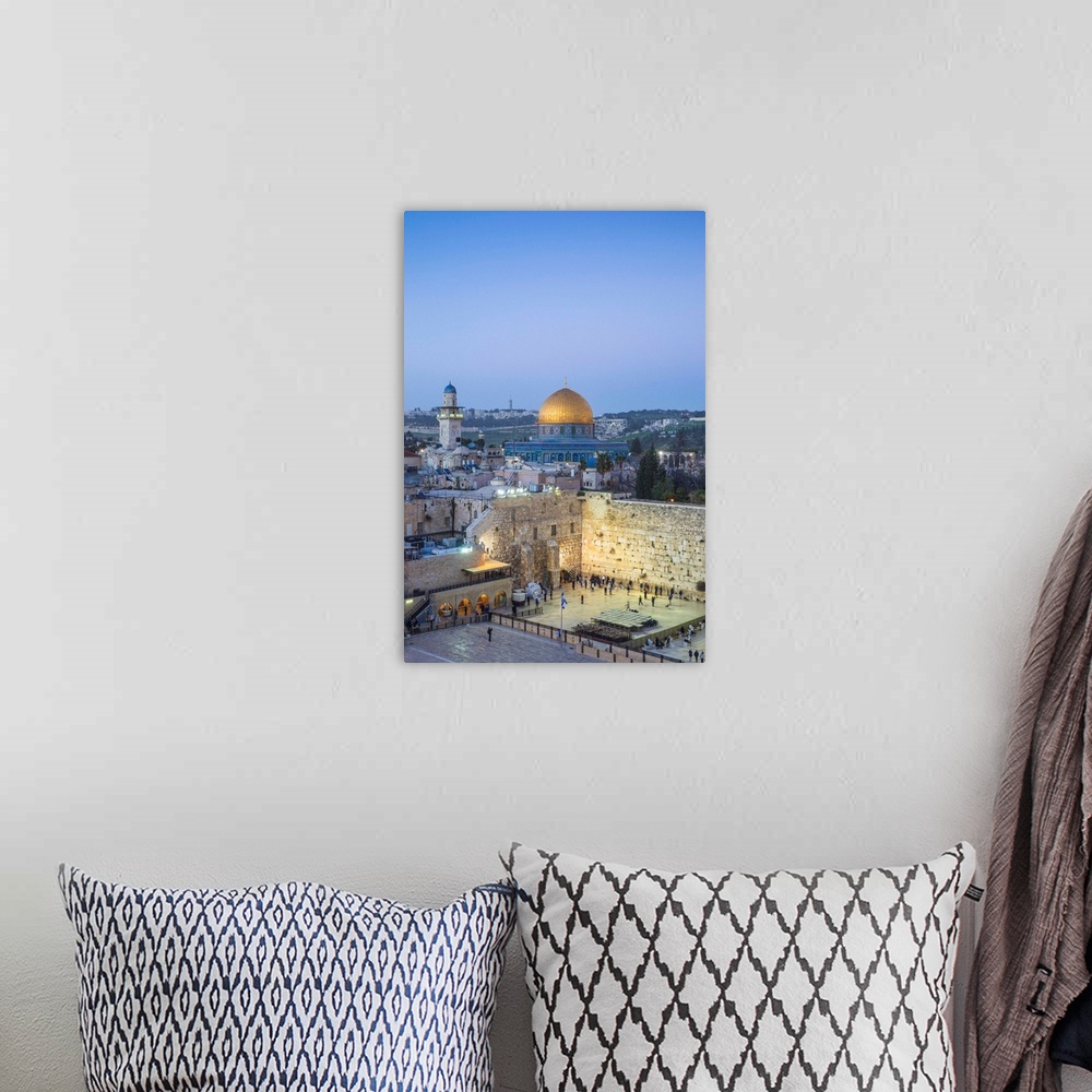 A bohemian room featuring Israel, Jerusalem, Old City, Temple Mount, Dome of the Rock and The Western Wall - know as the Wa...