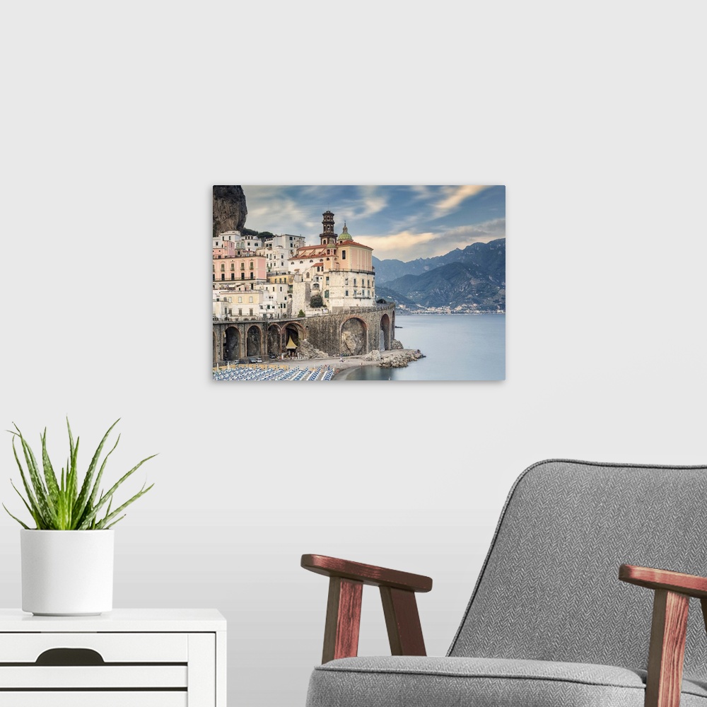 A modern room featuring Italy, Campania, Amalfi Coast, Salerno district. Peninsula of Sorrento. Atrani.