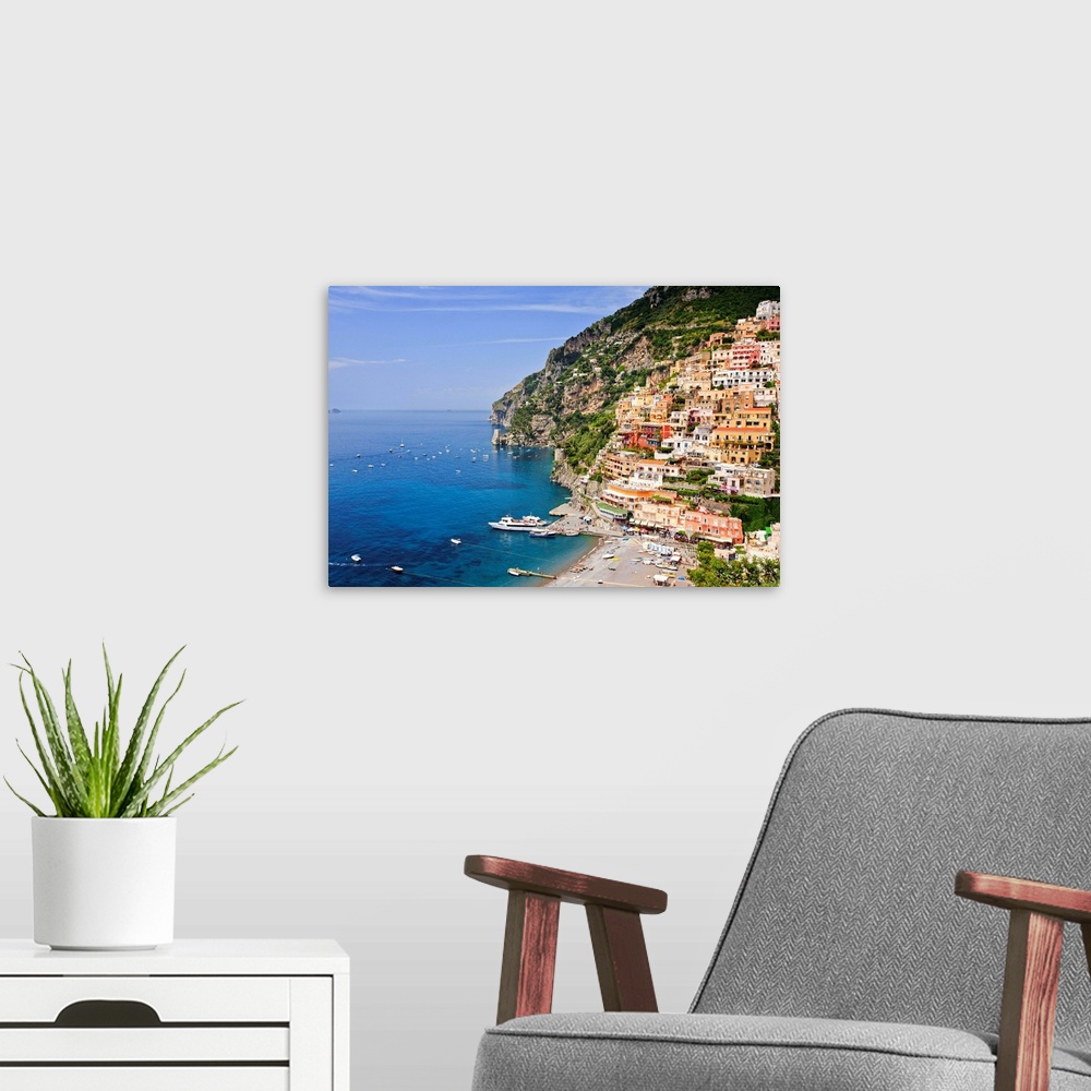 A modern room featuring Italy, Campania, Salerno district, Peninsula of Sorrento, Positano.