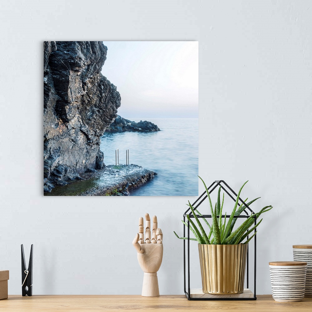 A bohemian room featuring Europe, Italy, Liguria, Cinque Terre. After sunset in Manarola