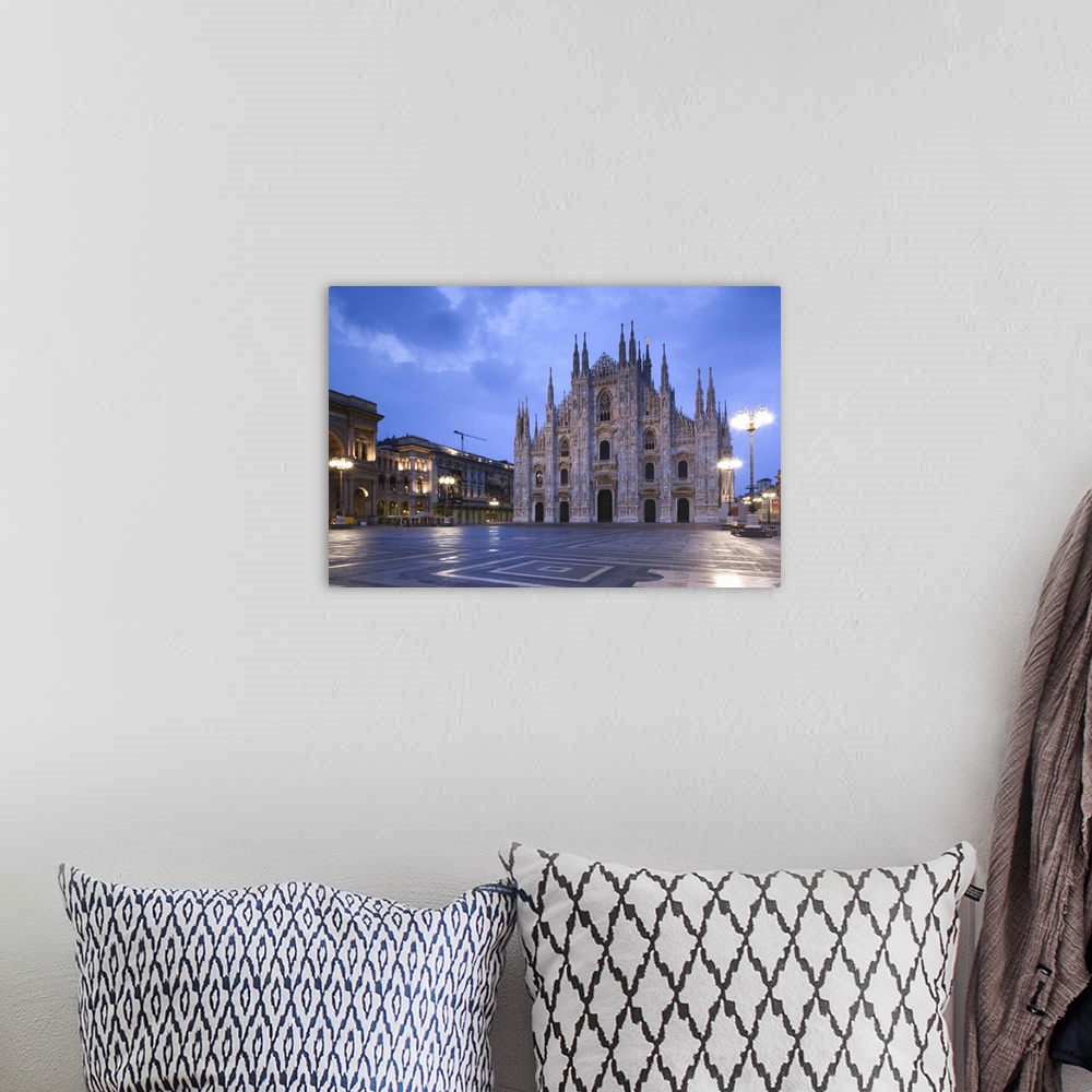 A bohemian room featuring Italy, Lombardy, Milan, Piazza del Duomo, Duomo, cathedral, dawn