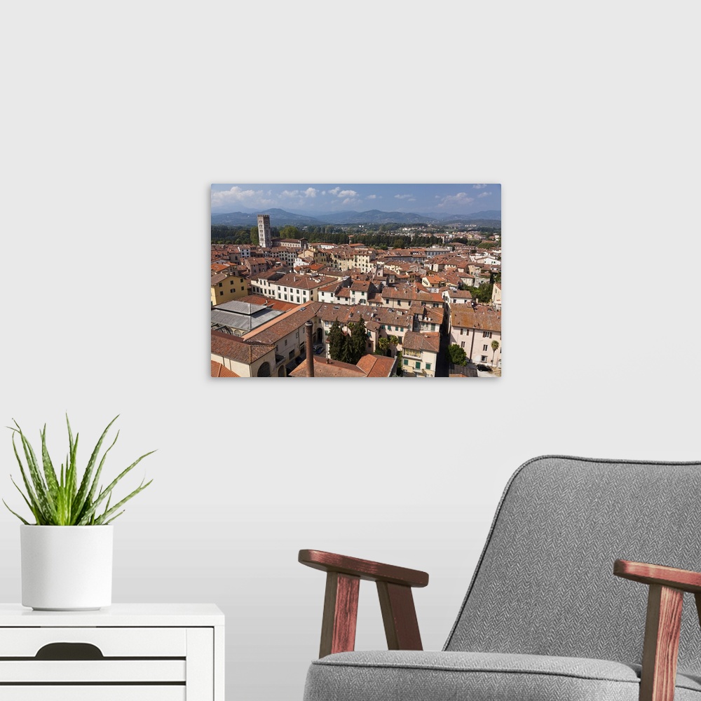 A modern room featuring Italy, Lucca. A view over the city.