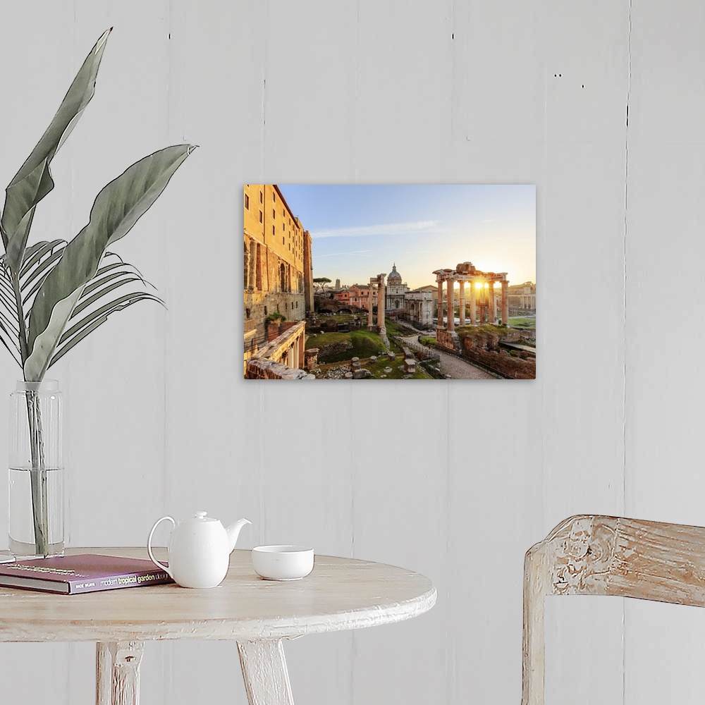 A farmhouse room featuring Italy, Rome, Colosseum and Roman Forum at sunrise