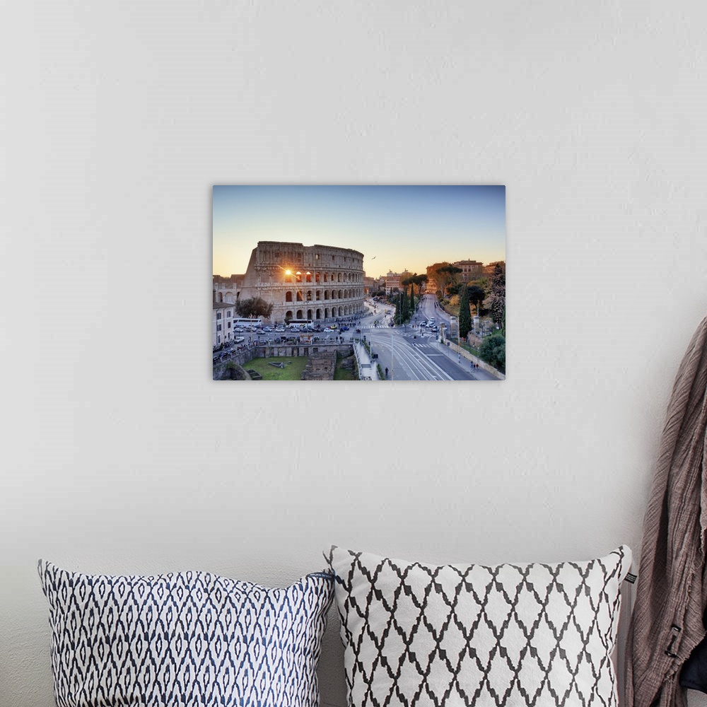 A bohemian room featuring Italy, Rome, Colosseum and Roman Forum at sunset
