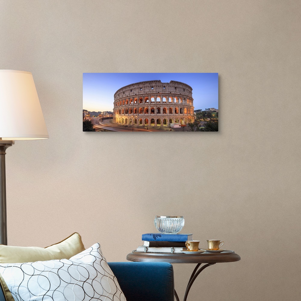 A traditional room featuring Italy, Rome, Colosseum and Roman Forum by night
