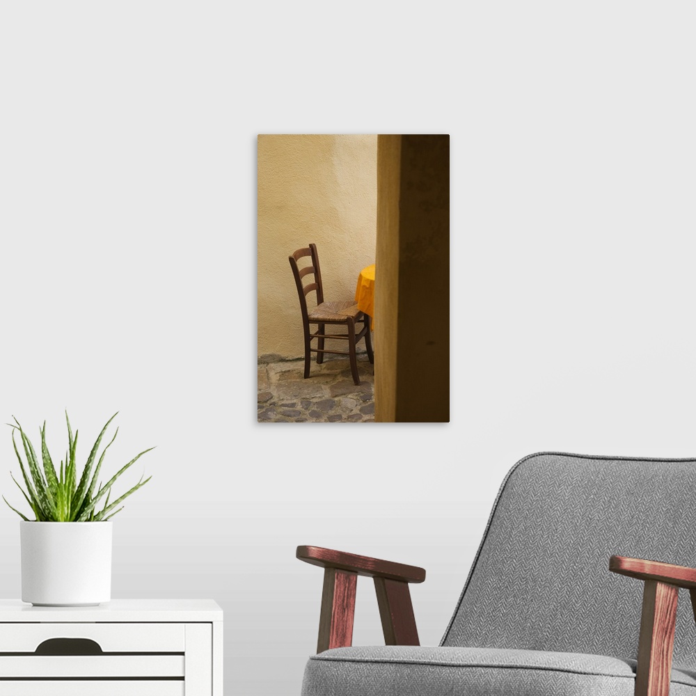A modern room featuring Italy, Sardinia, North Western Sardinia, Castelsardo, cafe chair