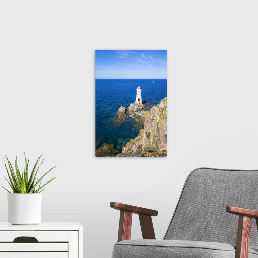 A modern room featuring Italy, Sardinia, Porto Cervo, Capo Ferro, Capo Ferro Lighthouse.