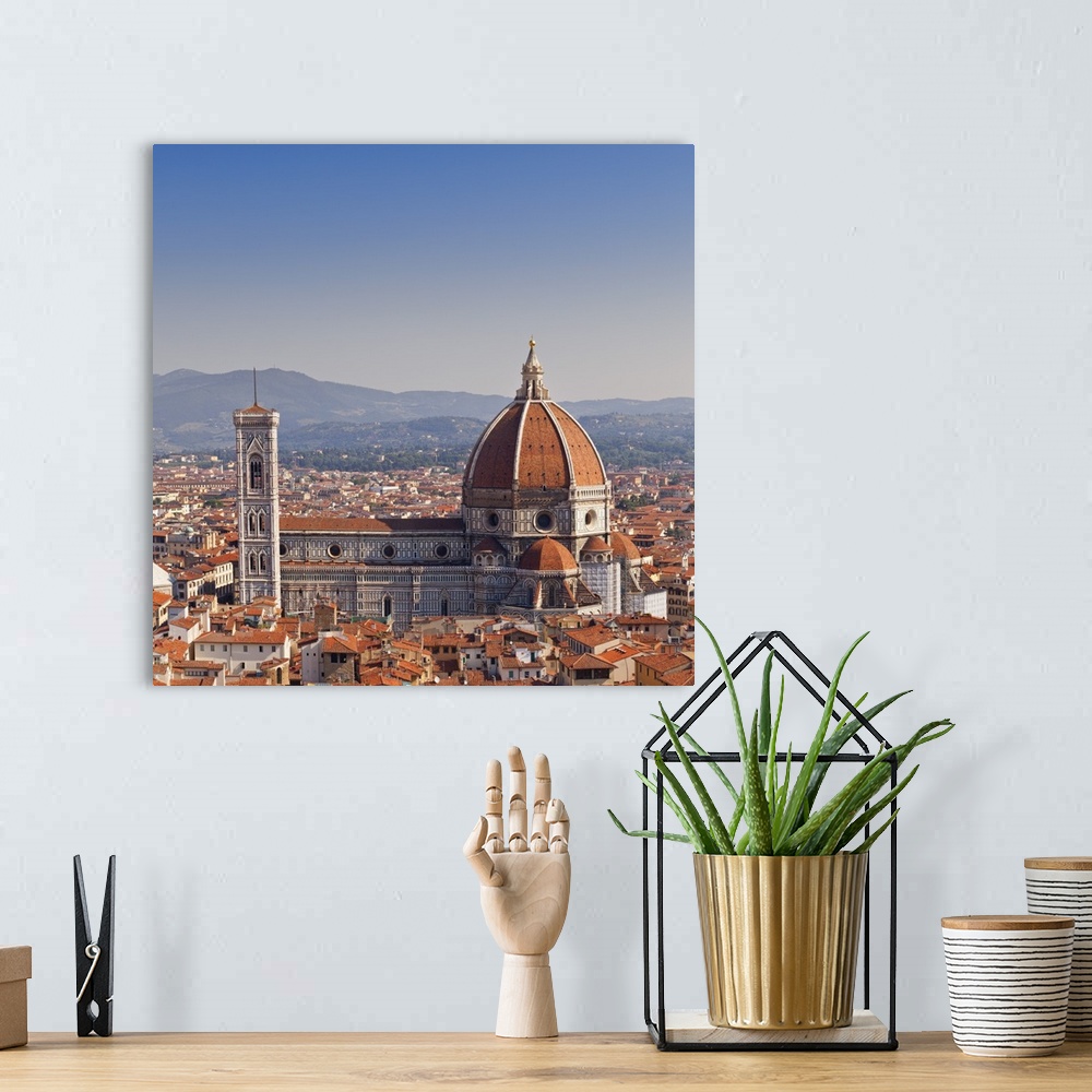A bohemian room featuring Italy, Italia. Tuscany, Toscana. Firenze district. Florence, Firenze. Duomo Santa Maria del Fiore.