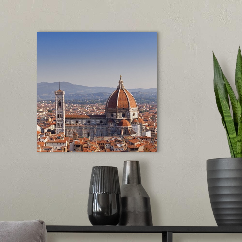 A modern room featuring Italy, Italia. Tuscany, Toscana. Firenze district. Florence, Firenze. Duomo Santa Maria del Fiore.