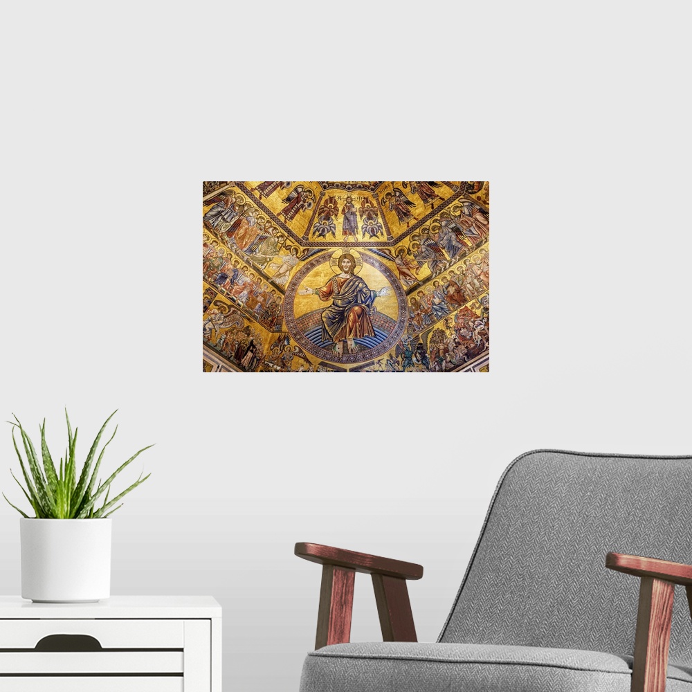 A modern room featuring Europe, Italy, Tuscany, Florence, Battistero di San Giovanni, Florence Baptistery Interior
