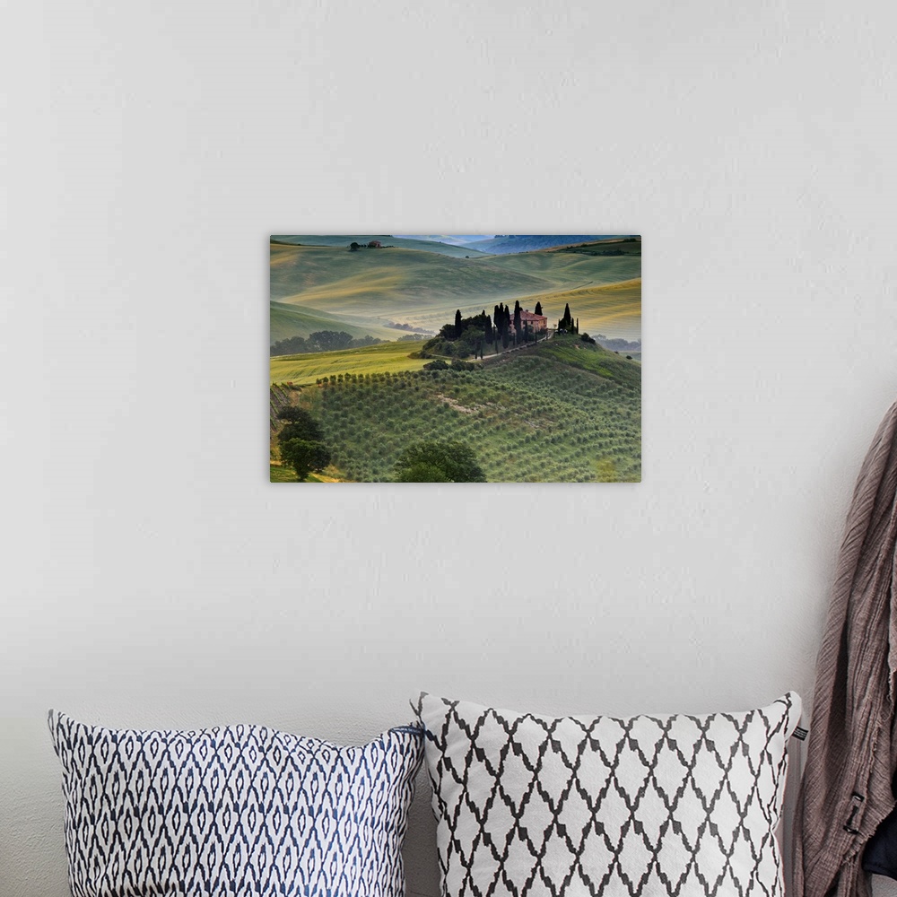 A bohemian room featuring Italy, Tuscany, Siena district, Orcia Valley, Podere Belvedere near San Quirico d'Orcia