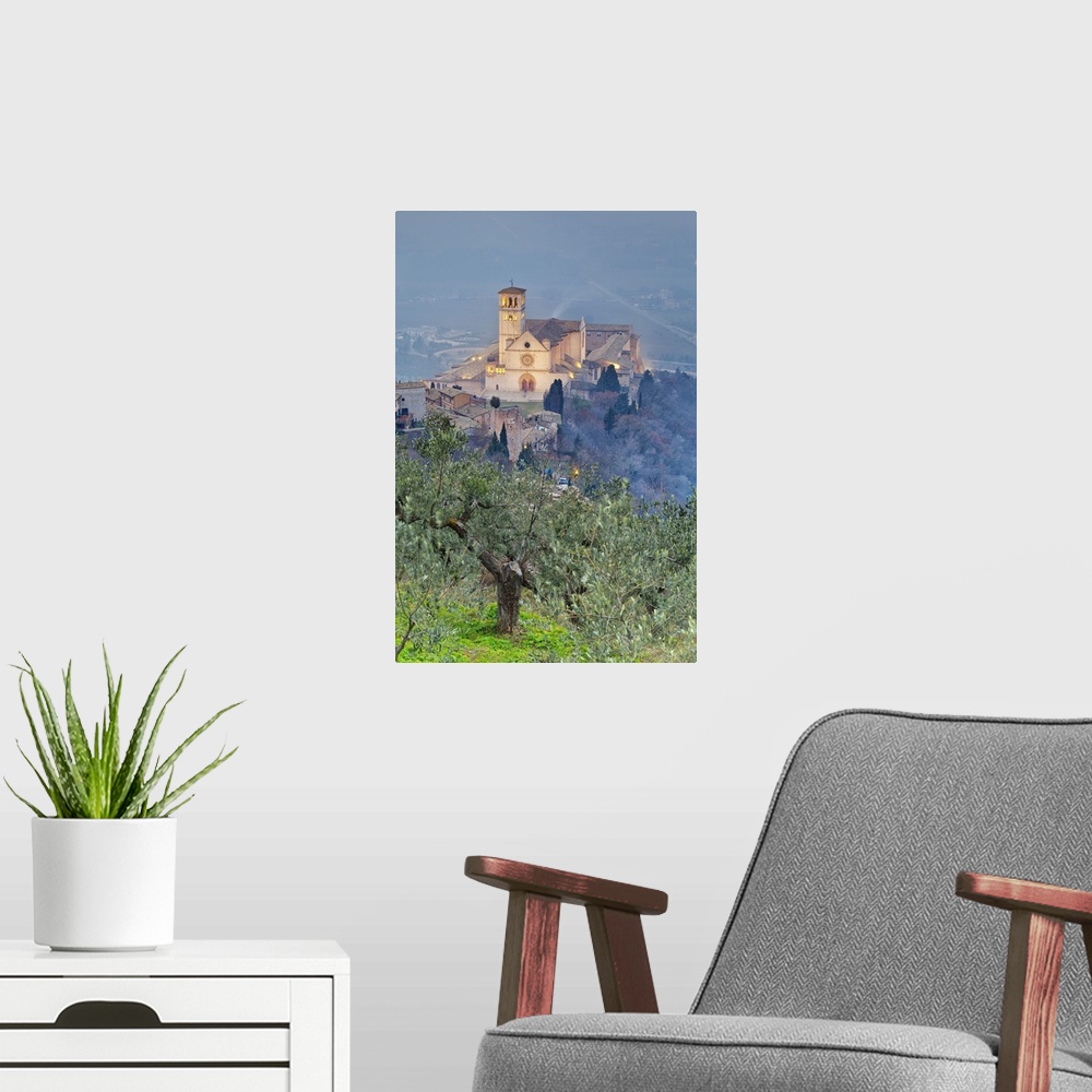 A modern room featuring Italy, Umbria, Perugia district, Assisi, Basilica of San Francesco.