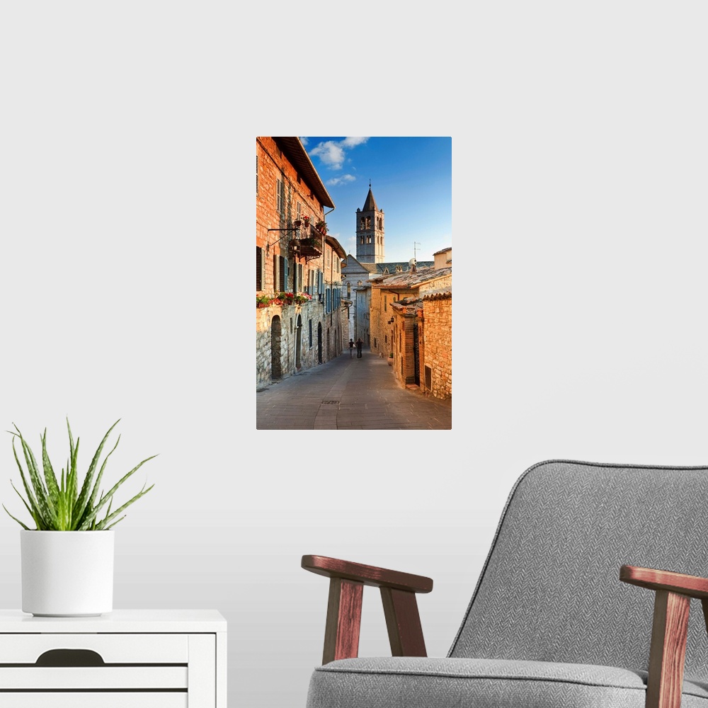 A modern room featuring Italy, Umbria, Perugia district, Assisi, Basilica of Santa Chiara.