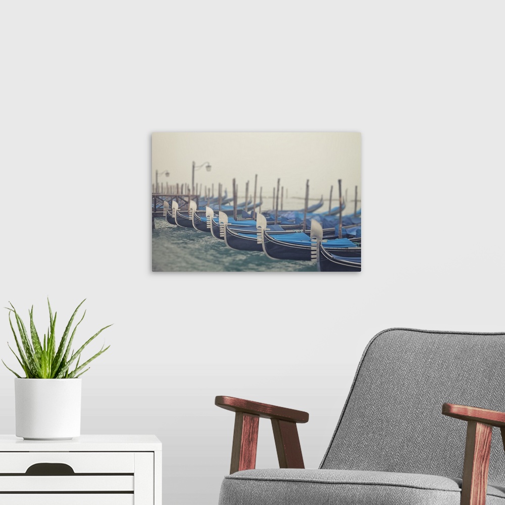 A modern room featuring Italy, Veneto, Venezia district, Venice.  Gondolas.