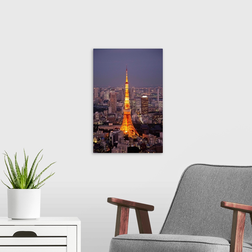 A modern room featuring Japan, Tokyo, Roppongi, View of Tokyo Tower and City Skyline from Tokyo City View Tower
