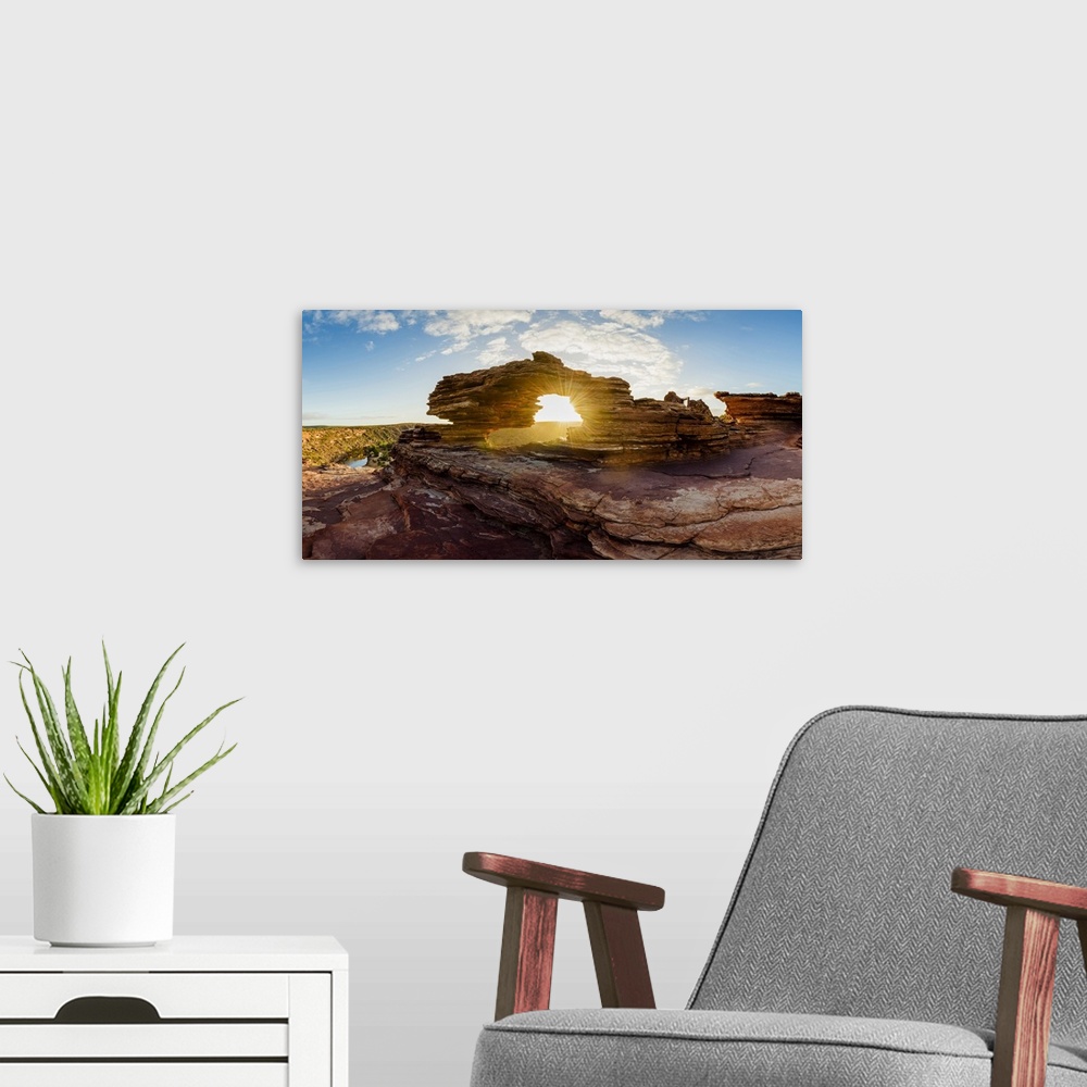 A modern room featuring Kalbarri National Park, Kalbarri, Western Australia, Australia. Panoramic view of the popular Nat...
