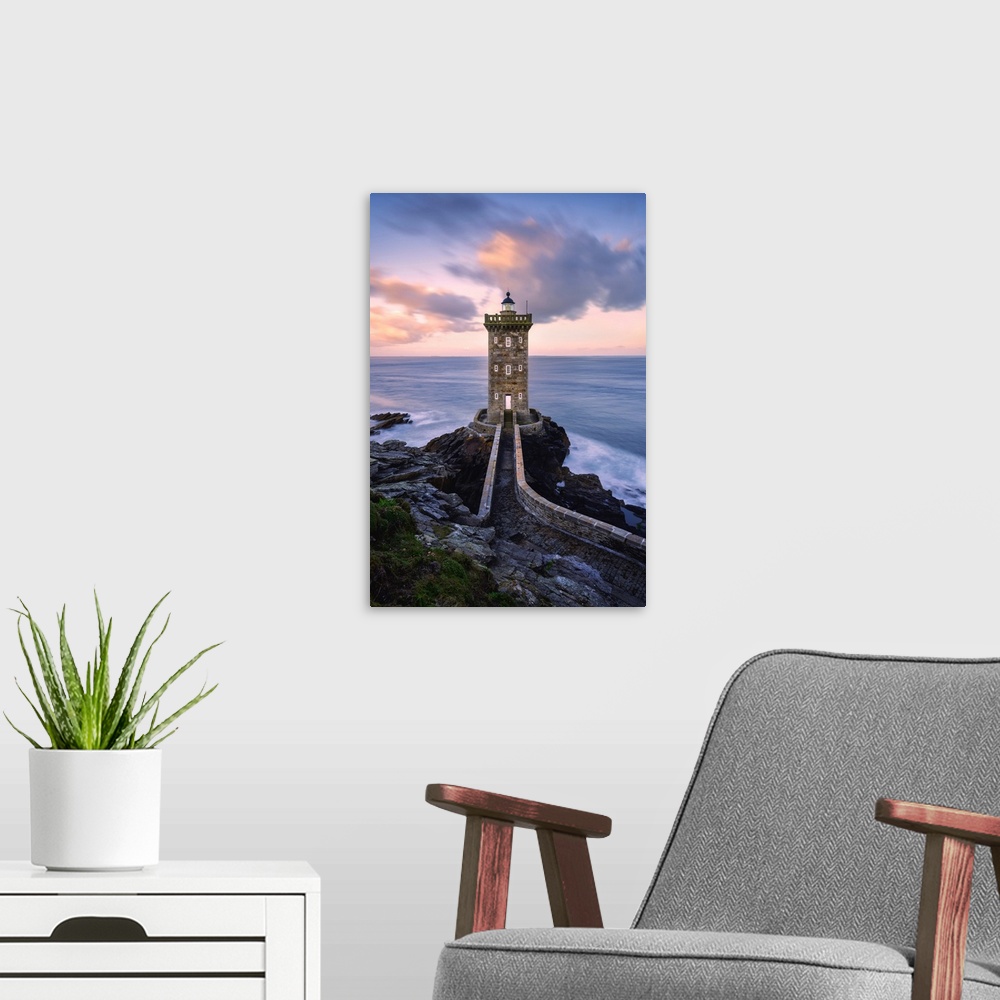A modern room featuring Kermorvan Lighthouse, Le Conquet, Brest, Finistere Departement, Bretagne - Brittany, France