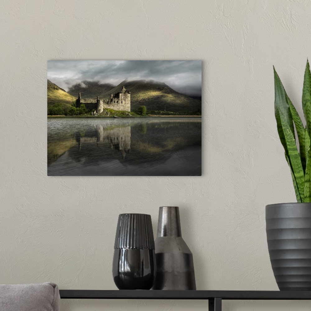 A modern room featuring Kilchurn Castle on Loch Awe, Aryll and Bute, Scotland, Great Britain