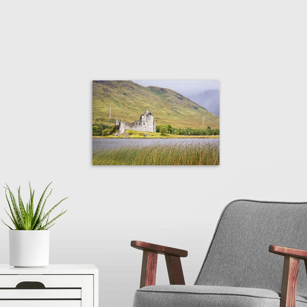 A modern room featuring Kilchurn Castle on Loch Awe, Scotland.