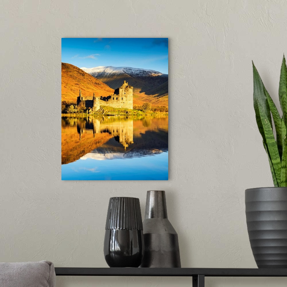 A modern room featuring Kilchurne Castle Reflecting In Loch Awe, Argyll And Bute, Scotland