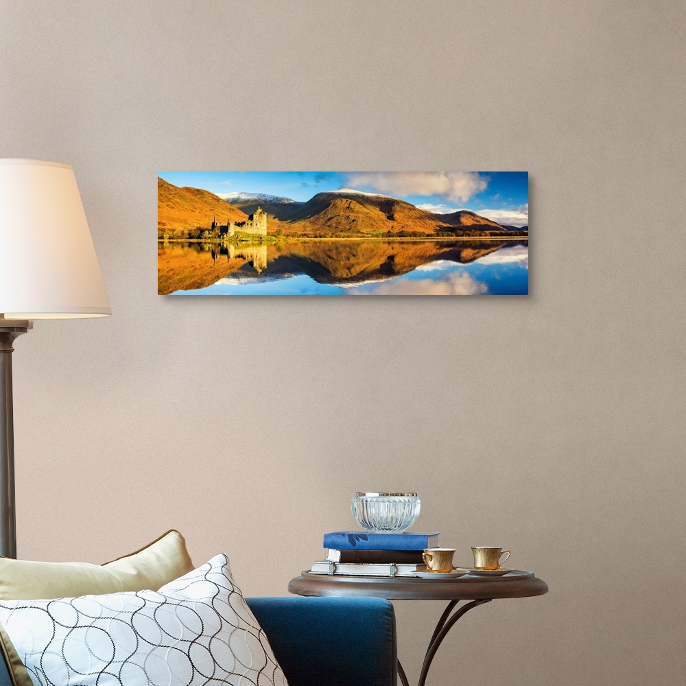 A traditional room featuring Kilchurne Castle Reflecting In Loch Awe, Argyll And Bute, Scotland