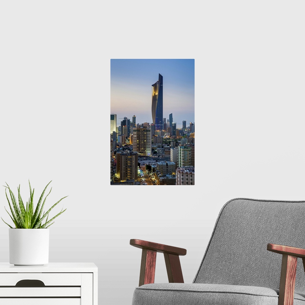 A modern room featuring Kuwait, Kuwait City, the Al Hamra building, tallest building in Kuwait completed in 2011