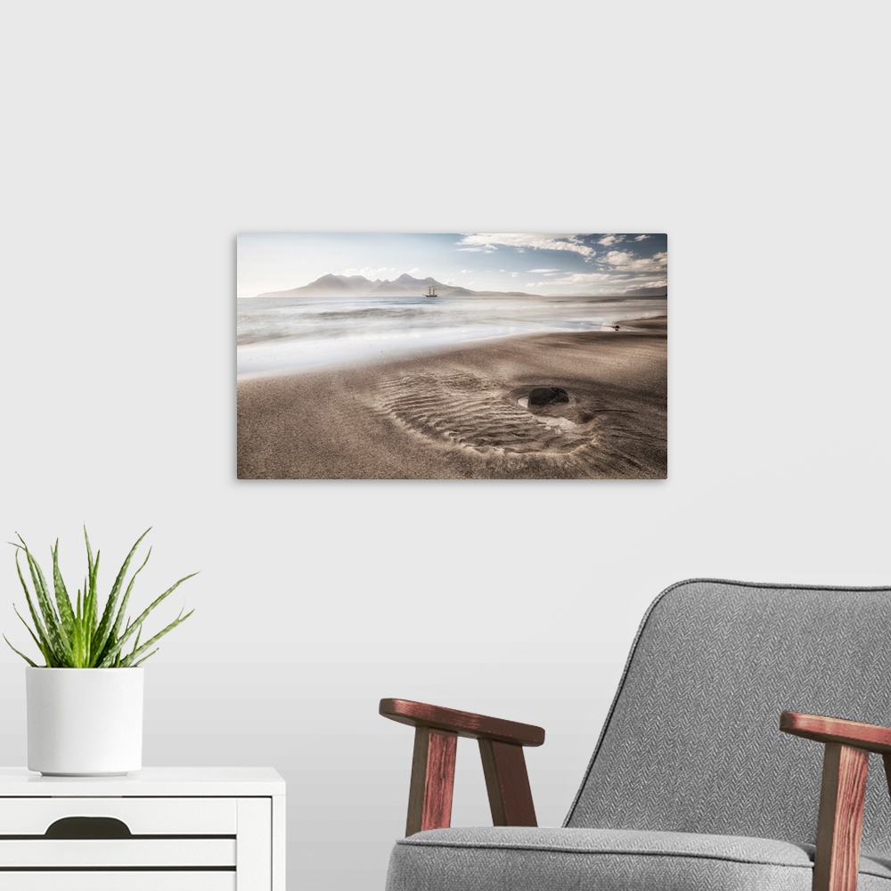 A modern room featuring Laig Beach, Island Of Eigg, Hebrides, Scotland, United Kingdom.