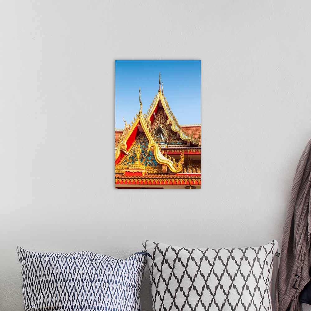 A bohemian room featuring Laos, Vientiane, Wat Chanthabuli, detail.