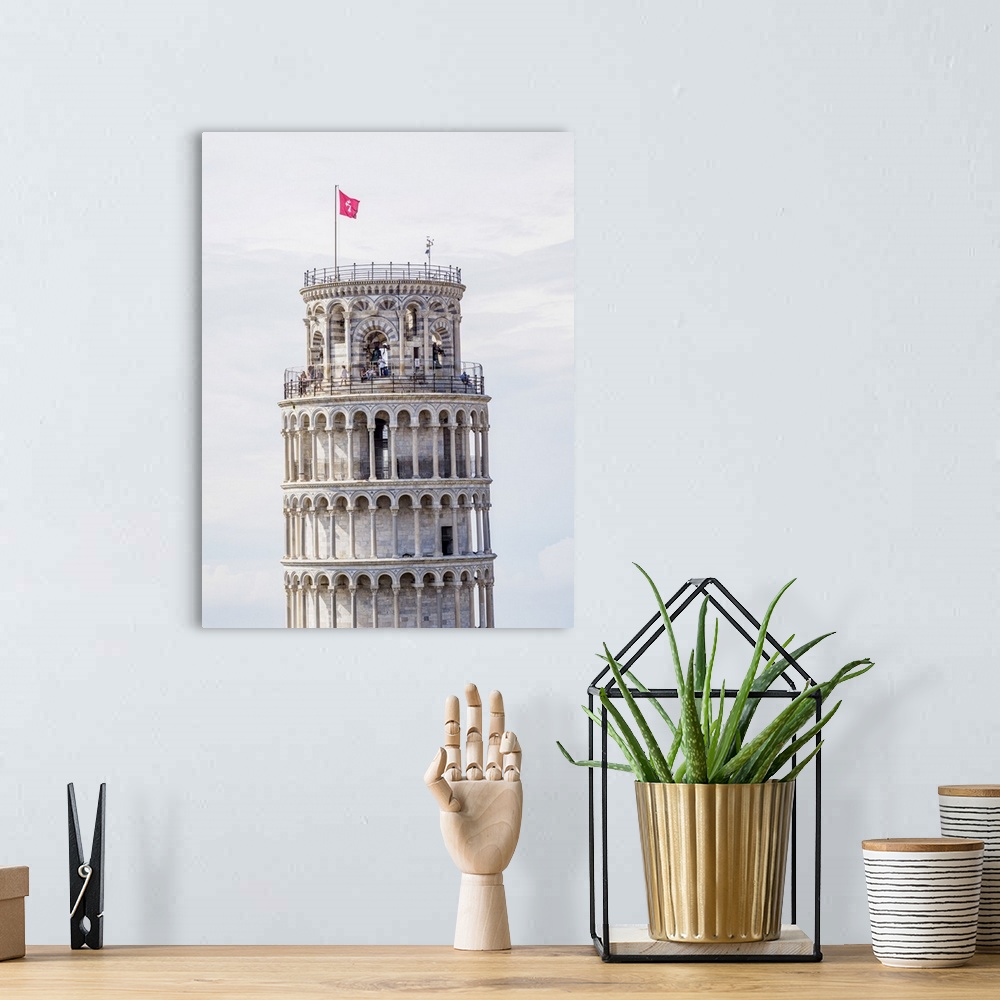 A bohemian room featuring Leaning Tower, elevated view, Pisa, Tuscany, Italy.