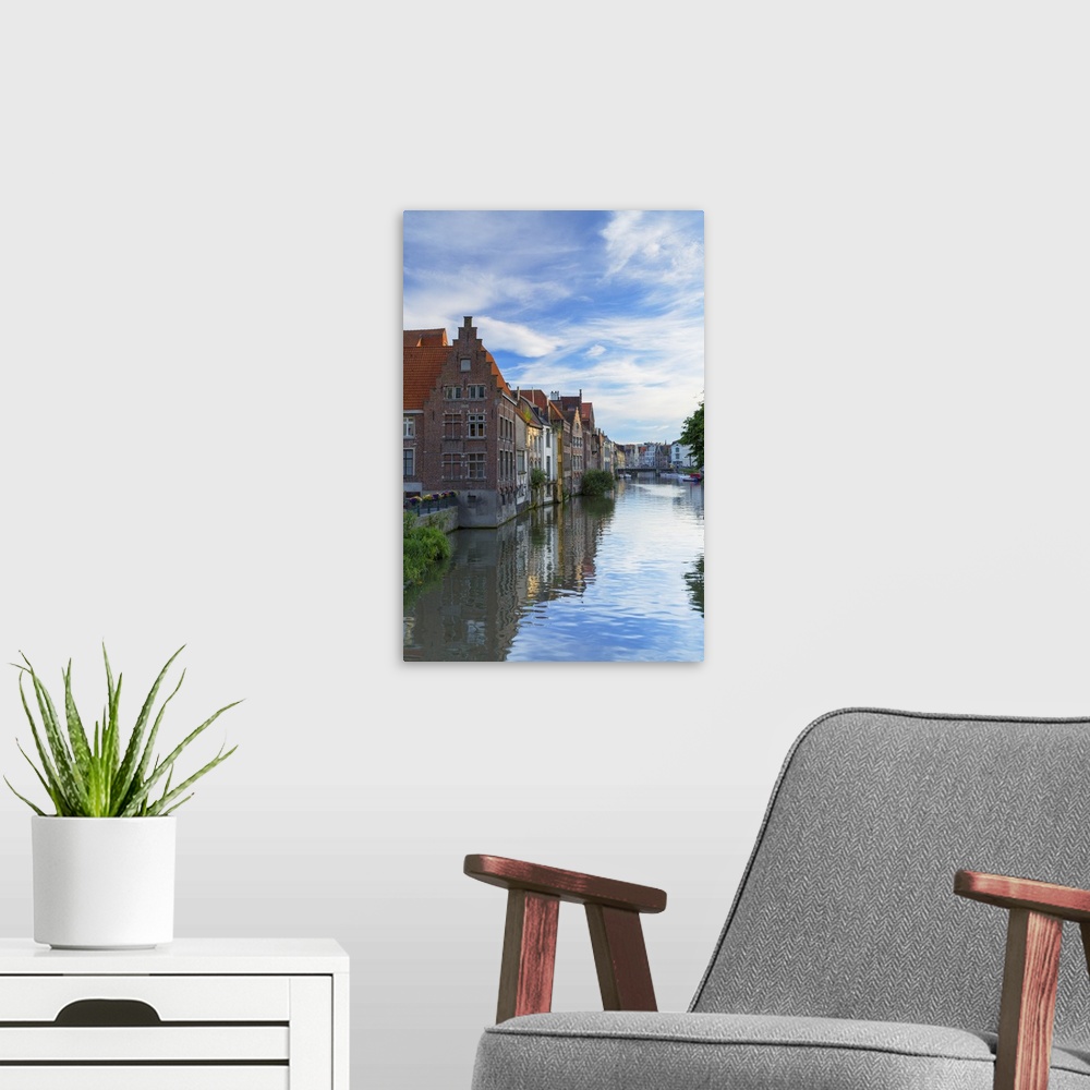 A modern room featuring Leie Canal, Ghent, Flanders, Belgium.