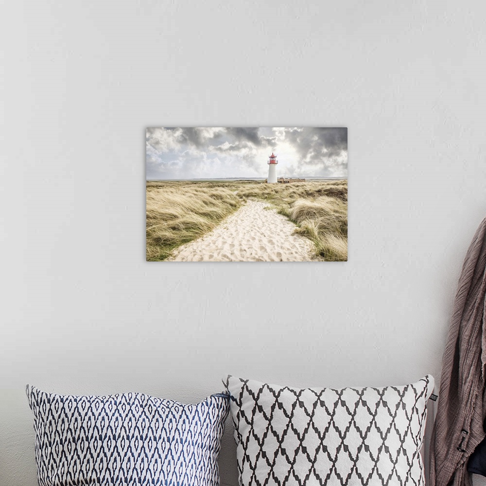A bohemian room featuring List-West lighthouse on the Ellenbogen Peninsula, Sylt, Schleswig-Holstein, Germany