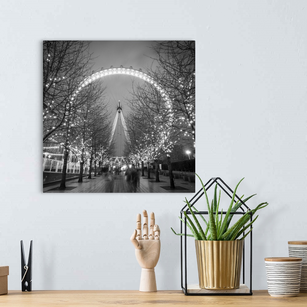 A bohemian room featuring London Eye (Millennium Wheel), South Bank, London, England.