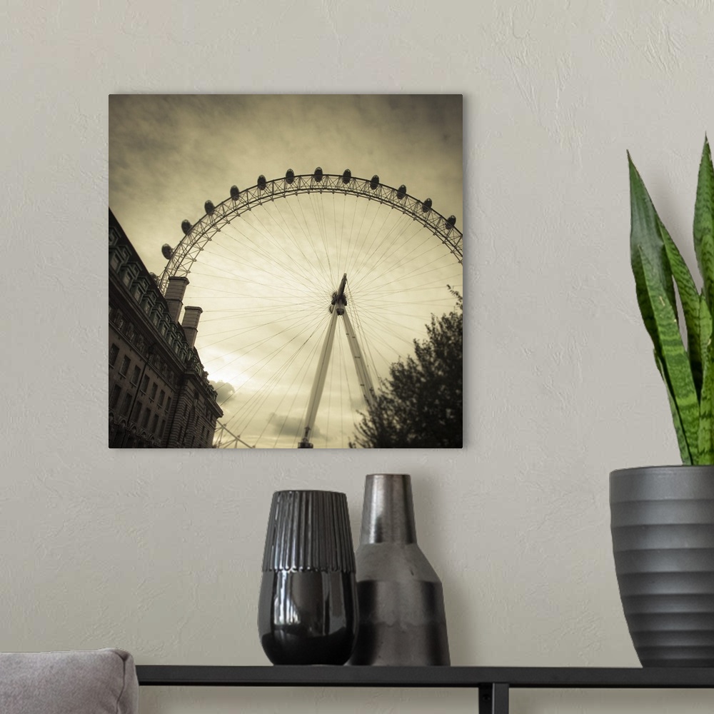A modern room featuring London Eye, South Bank, London, England, UK